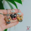 Кулон для троих друзей "Best Friends Forever. Пончики ушки Микки разноцветные"